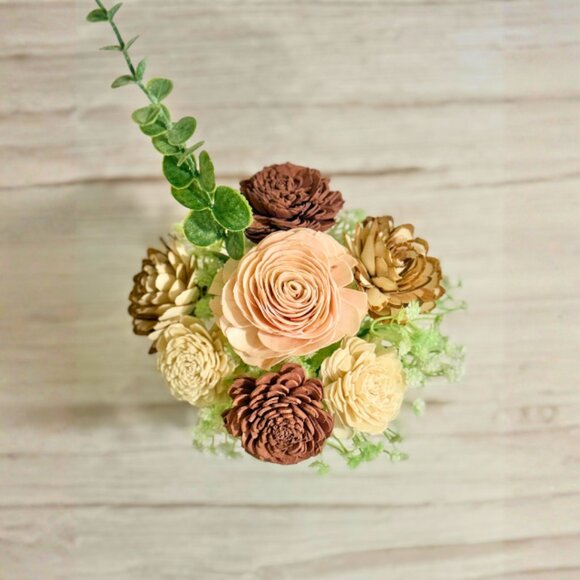 Sola Wood Floral Arrangement in Hand-Painted Personalized Mason Jar - Picture 4 of 9